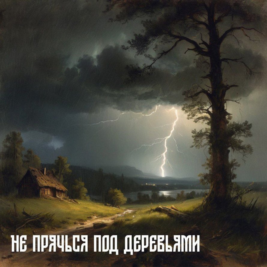 При молнии
